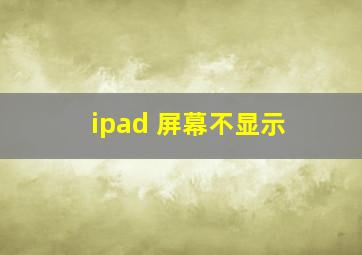 ipad 屏幕不显示